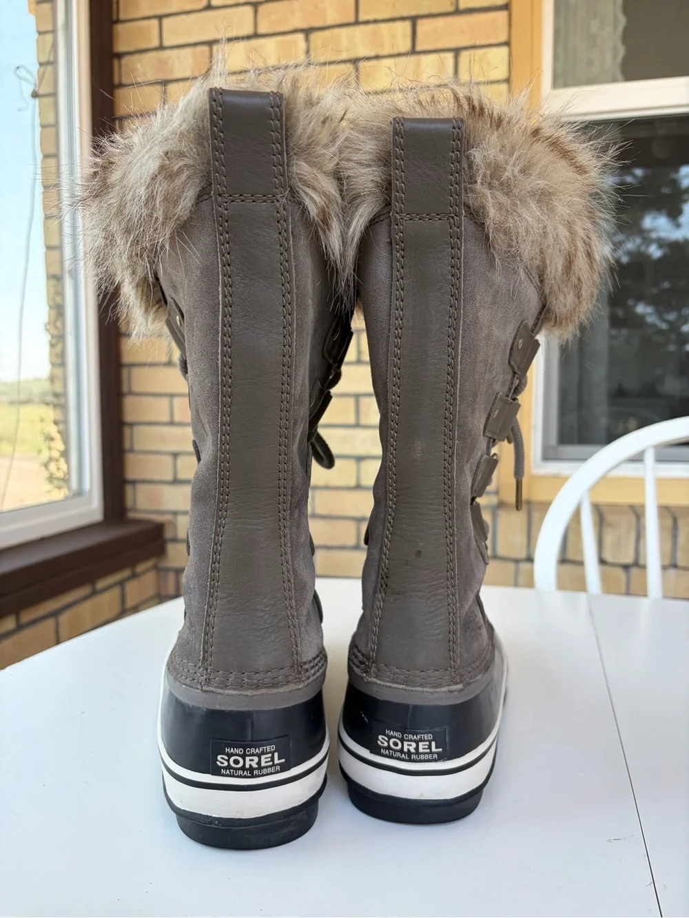 Sorel Joan of Arctic Women's Gray Fur Lined Winter Waterproof Boots Size 8.5